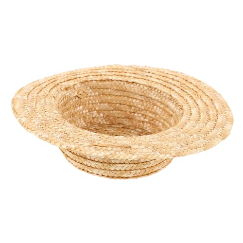 CLISPEED Puppengrashut kleine Strohhüte Puppenstrohhüte kleine Hüte zum Basteln Miniaturhut für Kleiner Hut Puppenaccessoire Kleiner Strohhut deko Mini-Hut Miniatur gewebter Hut Khaki von CLISPEED