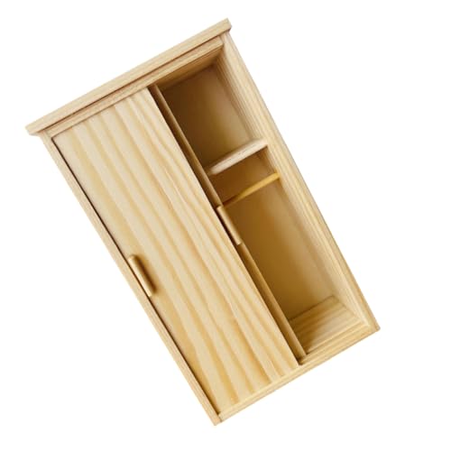 CLISPEED Puppenhaus-Garderobe: Simulation Eines Miniaturschranks, Mini-holzschrank, Vintage-Schrank Für Puppenhaus-schlafzimmermöbel, Dekoration Für Feengärten von CLISPEED