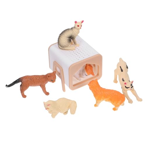 CLISPEED Puppenhaus Katzenminiaturen für Rollenspiele Geburtstagsdeko Weihnachtsdekor und DIY Basteln Vielseitige Haustierspielzeuge von CLISPEED
