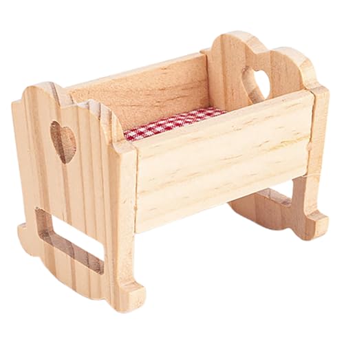 CLISPEED Puppenhauszubehör Puppenmöbel Bett Puppenwiege aus Holz Puppenbett Puppenhaus Krippe Puppenhausbett Dollhouse Schlafzimmermöbel Babypuppenkrippe Stoff CLISPEED Puppenhauszubehör Puppenmöbel Bett Puppenwiege aus Holz Puppenbett Puppenhaus Krippe Puppenhausbett Dollhouse Schlafzimmermöbel Babypuppenkrippe Stoff von CLISPEED