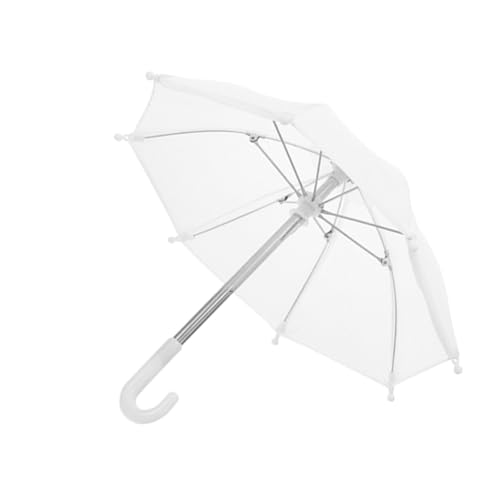 CLISPEED Puppenregenschirm mini Regenschirm puppenhaus deko Puppenkleidung Zubehör Puppenaccessoire winzig Mini-UV-Regenschirm Micro-Szene Regenschirm Mini-Hausverzierung Polyester Weiß von CLISPEED