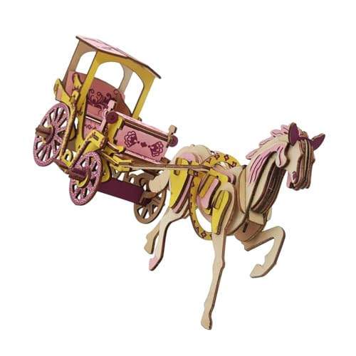 CLISPEED Puzzle Holzmodell Royaler Kutschen Bausatz DIY Handmontierbar ohne Kleber Pädagogisch Fördernd für Zuhause Büro und Kinderzimmer von CLISPEED