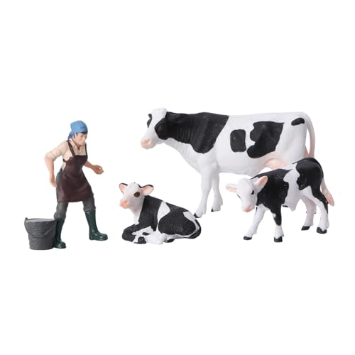 CLISPEED Realistische Bauernhoftiere Figuren Edukatives Tiermodell für Detailgetreue Kuh Deko Langlebige Sammelfiguren für Jungen und Mädchen von CLISPEED