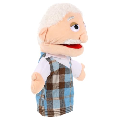 CLISPEED Realistische Handpuppe Großvater mit Beweglichem Mund Weiches Waschbares Plüschtier Pädagogisches Figurenspielzeug für Kreativen Interaktion und Geschichtenerzählung von CLISPEED
