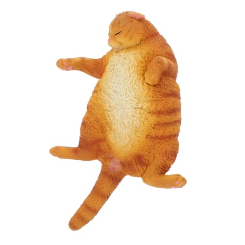 CLISPEED Realistische Katzenfigur Schlafende Katze Dekofigur Kleines Katzenornament Tischdekoration für Katzenliebhaber Sammler Schlafzimmer Wohnzimmer von CLISPEED