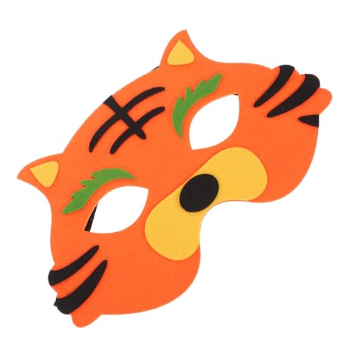 CLISPEED Realistische Tiger Halbgesichtsmaske aus Filz für Verstellbar für Halloween Kostümpartys Verkleidungen und Geburtstagsfeiern Tierische Faschingsmaske als von CLISPEED