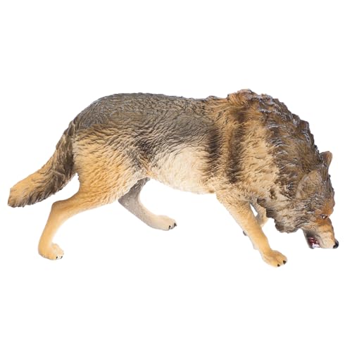 CLISPEED Realistische Wolf Figur aus Abs Kleine Wildlife Dekoration Stabile Stehende Gestaltung Naturgetreues Design für Wohn und Gartendekor für Sammler von CLISPEED