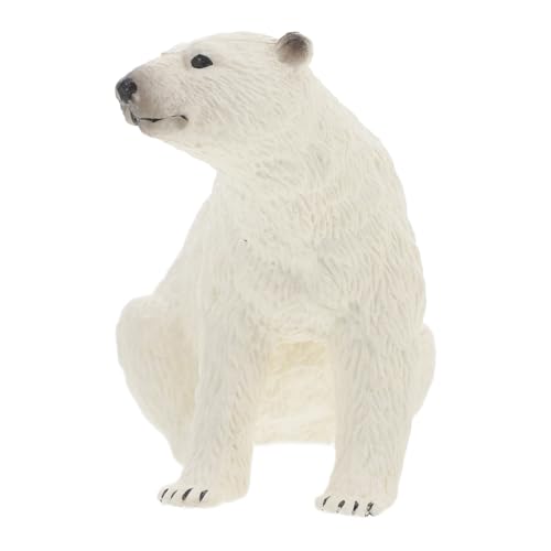 CLISPEED Realistisches Eisbär Modell Wildtier Figur Detaillierte Simulation Kleines Tier Ornament für Schreibtisch Garten und Pädagogisches Lernspielzeug von CLISPEED