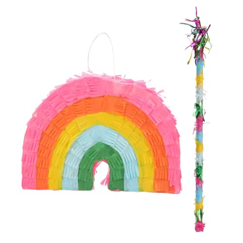 CLISPEED Regenbogen Pinata mit Party Sticks Bunte Kindergeburtstags Deko Wiederbefüllbare Candy Piñata Spielerisches Partyzubehör für Mädchen Shower und Festlichkeiten CLISPEED Regenbogen Pinata mit Party Sticks Bunte Kindergeburtstags Deko Wiederbefüllbare Candy Piñata Spielerisches Partyzubehör für Mädchen Shower und Festlichkeiten von CLISPEED