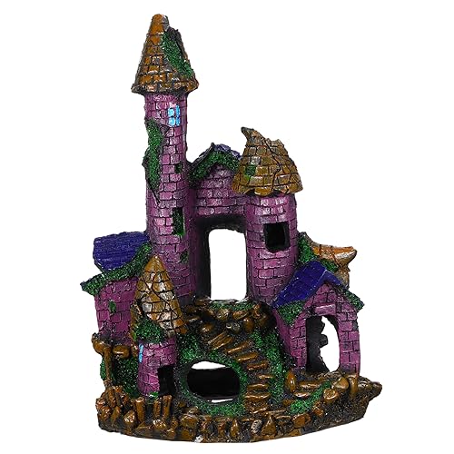 CLISPEED Resin Aquarium Schloss Dekoration Langlebig Sicher für Fischaquarien Gotisches Design Fischversteck Ornament mit Stabilem Sockel für Unterwasser Landschaft von CLISPEED