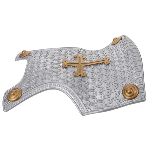 CLISPEED Retro Römische Rüstung Robuste Fake Armour für Rollenspiele und Cosplay Silberfarbene Verkleidung mit Kreuzmotiv Einheitsgröße für Jungen und Mädchen von CLISPEED