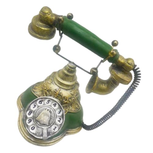 CLISPEED Retro Telefon aus Resin Kleines Antikes Wählscheibenmodell Vintage Home Office Dekoration Stilvolle Grüne Tischskulptur Kreative Wohnaccessoire für Wohnzimmer und Hotel von CLISPEED