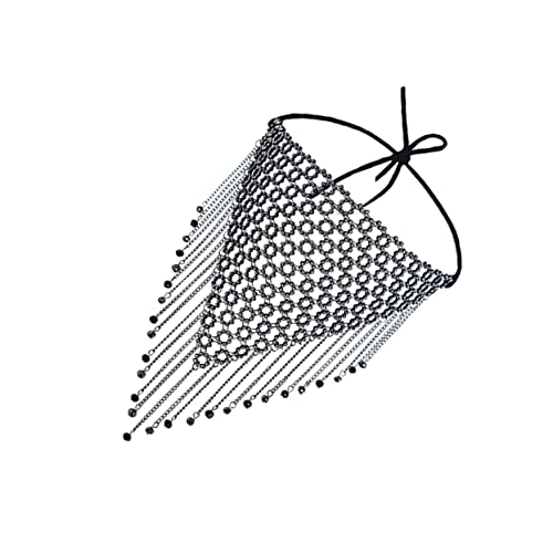 CLISPEED Rhinestone Quasten Gesichtsmaske mit Kette für Halloween und Maskerade Schwarze Maske mit Funkelnden Verzierungen für Partys und Besondere Anlässe von CLISPEED