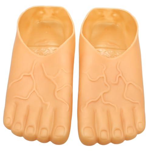 CLISPEED Riesige Fuß Hausschuhe für Halloween Cosplay Party Fünfzehige Kostüm Requisiten Kreative Slippers für Fasching und Maskerade Hautfarben Einheitsgröße mit Fersenteil von CLISPEED