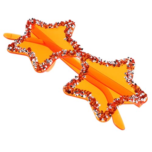 CLISPEED Rimlose Sternförmige Sonnenbrille mit Strass Trendige Partybrille Leuchtenden Farben für Fotoshootings Nachtclubs und Streetwear für Frauen und Männer von CLISPEED