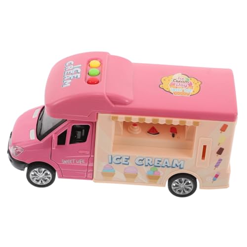 CLISPEED Robustes Eiswagen aus Kompakter Pullback Food Truck für Interaktives Tragbares Kinderauto Dekoratives und Spaßiges Fahrzeug für Jungen und Mädchen von CLISPEED