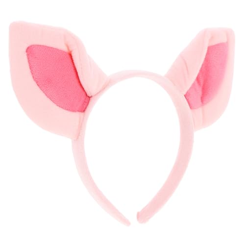 CLISPEED Rosa Schweineohr-Stirnband Plüschtier-Ohren Hörner Kopfbedeckung Verkleidungs-Requisite Für Halloween Weihnachten Karneval Mottoparty von CLISPEED