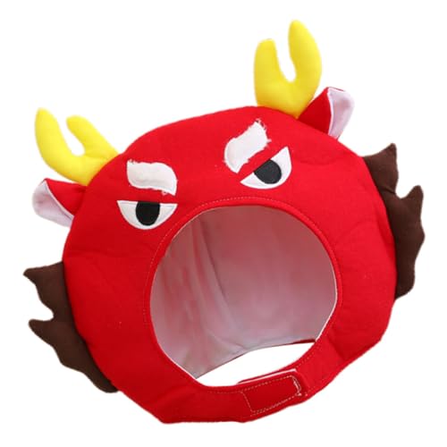 CLISPEED Roter Cartoon Drachenhut Fotorequisite Party Kostüm Kopfbedeckung Halloween Cosplay Performance Requisit für Erwachsene von CLISPEED