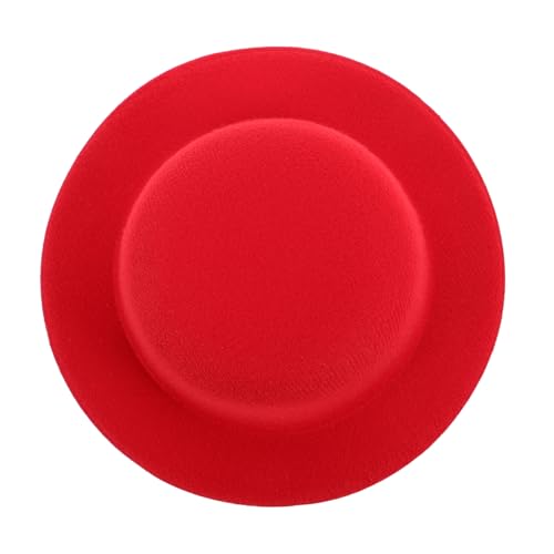 CLISPEED Rotes Lolita Mini häubchen aus Weichem Plüsch Kleine Handgefertigte Puppenhut Accessoires Gemütlicher Vielseitiger Plüschhut für Kreative DIY Dekoration und Modisches Styling von CLISPEED