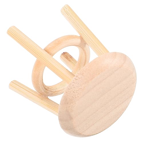 CLISPEED Runder Hocker Aus Massivem Holz Modell Miniatur Puppenhausmöbel Puppenhaus Möbel Puppenhaus Bausatz Winziger Stil Unsere Hütte DIY Mini Hocker Puppenhäuser von CLISPEED