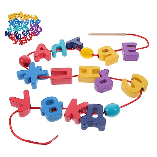 CLISPEED Russisches Alphabet Lernspielzeug für Kleinkinder Fädelspielzeug zur Frühkindlichen Handliches und Leichtes Alphabet Puzzle für Kreative Spielstunden von CLISPEED