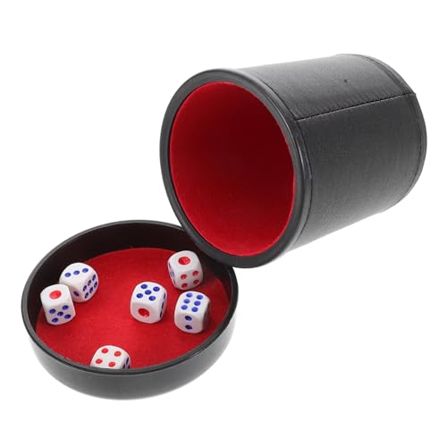 CLISPEED Silent PU Leder Würfelbecher Set mit Würfeln und Basis Geräuschreduzierender Würfelbecher für Partyspiel Zubehör Ktv Spielzubehör für Familien und Gesellschaftsspiele CLISPEED Silent PU Leder Würfelbecher Set mit Würfeln und Basis Geräuschreduzierender Würfelbecher für Partyspiel Zubehör Ktv Spielzubehör für Familien und Gesellschaftsspiele von CLISPEED
