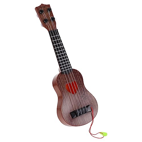 CLISPEED Simulation Ukulele Musikinstrument für Leichtes Pädagogisches Lernspielzeug Fördert Hörvermögen und Kreativität Kaffeebraun von CLISPEED