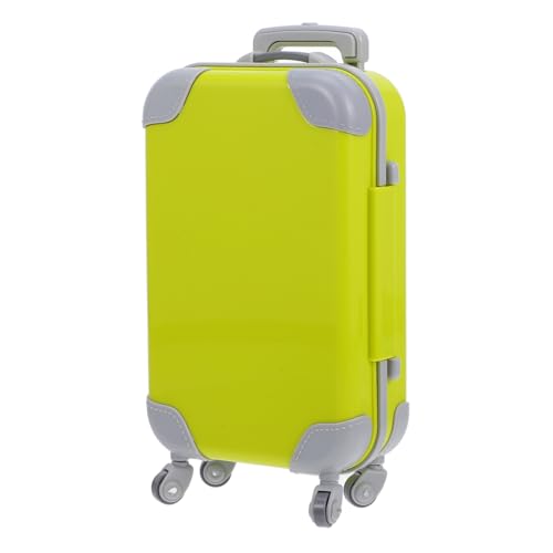 CLISPEED Simulations Wagen Koffer Dolls Trolley Fall Koffer Mini Miniatur klein Reisen Gepäck Mini-Hausdekoration Puppenhaus-Reisekoffer Mini-Koffer schmücken Mikroszenenverzierung Abs Gelb von CLISPEED