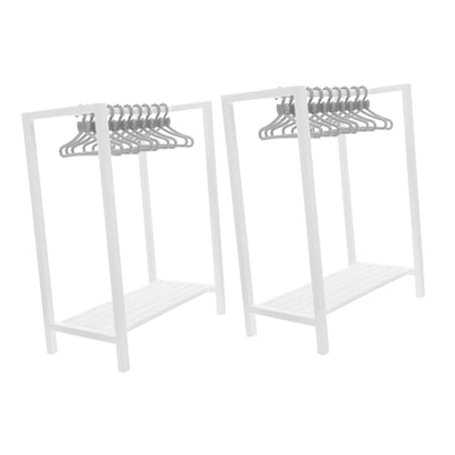 CLISPEED Simulationskleidung Trocknenständer Dollhouse Hanger Kleiderbügel Für Puppenstuben Mini-wäscheständer Puppenbekleidungsbügel Zubehör Für Puppenmöbel Puppenkleiderbügel Plastik Weiß von CLISPEED