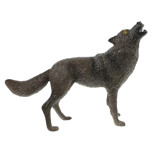 CLISPEED Simulierte Wolf Figur aus Kunststoff Detailreiches Kleines Waldtier Modell Dekoratives Wildlife Ornament für Zuhause Büro und Robustes Miniatur Wolf für Dekoration und Lernen von CLISPEED