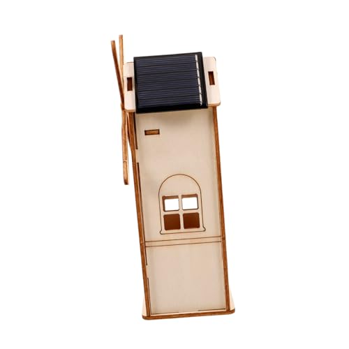CLISPEED Solar Windmühle Bausatz aus Holz DIY Solar Windkraftanlage Kit für Kleines Haus Modell Einfacher Zusammenbau Leicht Tragbar Fördert Wissenschaftliches Lernen und Kreativität von CLISPEED