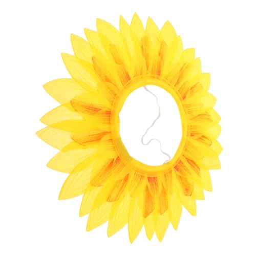 CLISPEED Sonnenblumenkopfbedeckung Spaß Tanzspiel Kid Blume Kopfbedeckung Kopfbedeckung Sonnenblumen-Kopfbedeckung Die Jungs cos Sonnenblumenhut-Requisite Sonnenblumen-Party Seidentuch Gelb von CLISPEED