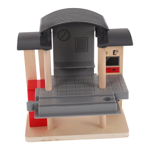 CLISPEED Station aus Sicherem Holzmaterial Elektrisches Zuggleis zubehör Kinderfreundlicher Holz schienenverbinder für Kreatives und Motorische Entwicklung bei Kindern von CLISPEED