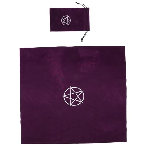 CLISPEED Tarot Tischdecke Pentagramm Muster Rutschfestes Divinations Tuch für Wahrsagerei und Tarot Spiel Zubehör Mystische Eckige Tischdecke für Astrologie und Wicca Rituale von CLISPEED