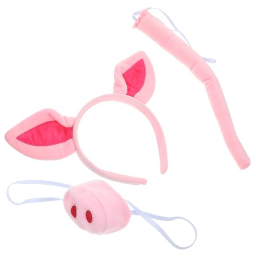 CLISPEED Teiliges Set Tierkostüm mit Schweineohren und Rosa Tierhaarreifen für Kostümpartys und Kreative Foto Requisiten für Jungen und Mädchen von CLISPEED