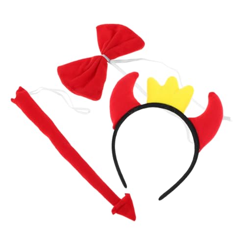 CLISPEED Teufelshörner Haarreif Set mit und Fliege Robustes Halloween Cosplay Kit Modischer Kopfschmuck für Karneval Fasching und Kostümparty Einzigartiges Dämonen design von CLISPEED