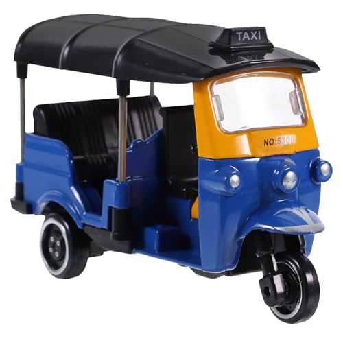 CLISPEED Thailändisches Dreirad-Modellspielzeug -Automobilmodell Desktop-Ornament Dreirad Skulptur Auto Kinder Fahrzeug Spielzeug Desktop-Kuchenaufsatz Für Kinder Geschenk Blau von CLISPEED