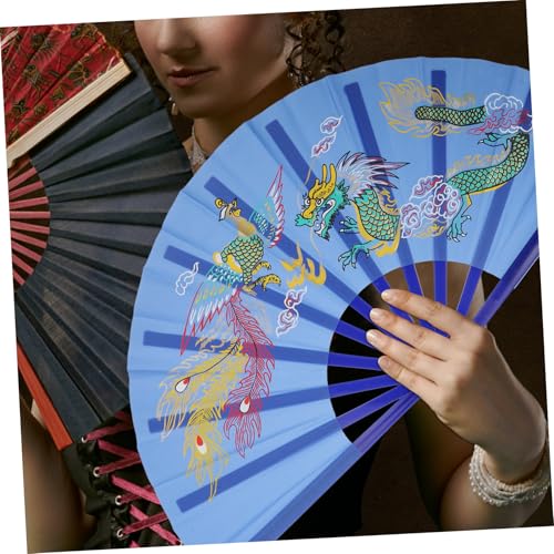 CLISPEED Traditioneller Chinesischer Tai Chi Fächer Faltbarer Kung fu Tanzfächer aus Stabilem Farbecht und Leicht als Bühnenrequisite für Sport Party Festival tanzaufführungen von CLISPEED