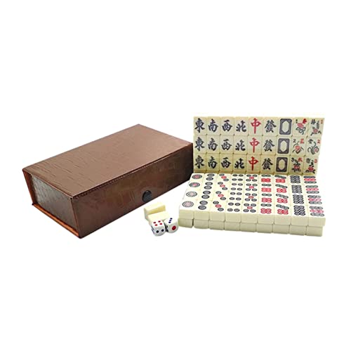 CLISPEED Tragbares Chinesisches Mahjong Spielset Kompaktes Reisespiel mit Feiner Verarbeitung Glatten Oberflächen für Zuhause Party und Outdoor Kreatives für Mahjong Fans von CLISPEED