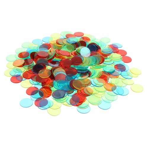 CLISPEED Transparente Plastik Bingo Chips Farbige Zählmarker Kindersicheres Spielzubehör für Karten Brettspiele Vielseitige Kunststoff münzen Zufällige Farbe Zufällige Farbe von CLISPEED
