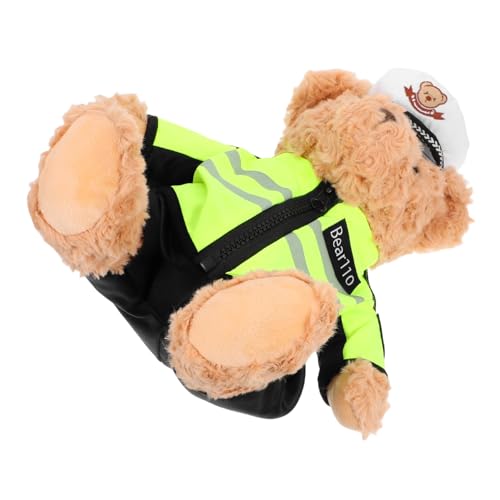 CLISPEED Verkehrspolizei-bärenpuppe Stofftier Bär Abschluss Bär Kuscheltiere Für Jungen Plüschbär Plüschtiere Verkleiden Pp Baumwolle von CLISPEED