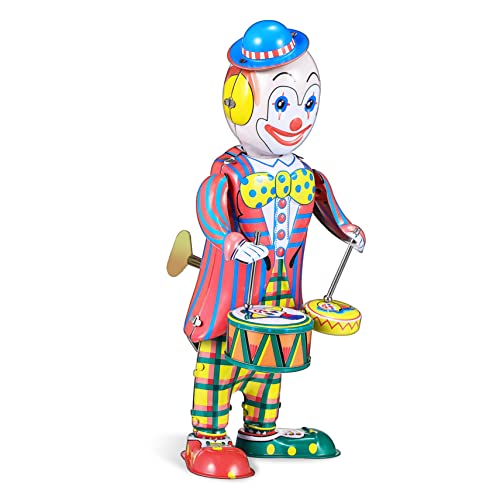 CLISPEED Vintage Clown Drummer Mechanisches Aufziehspielzeug Wackelspielzeug für Tischdekoration und Partys von CLISPEED