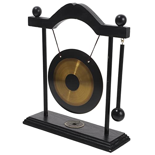 CLISPEED Vintage Gong Tischdekoration aus Messing mit Holzständer Einzigartiges Chinesisches Ornament für Ihr Zuhause und Büro Kreatives Design Langlebig und CLISPEED Vintage Gong Tischdekoration aus Messing mit Holzständer Einzigartiges Chinesisches Ornament für Ihr Zuhause und Büro Kreatives Design Langlebig und von CLISPEED