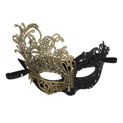 CLISPEED Vintage Spitzen-masquerade Maske Damen Halbgesichtiger Komfort mit Elastischem Band Elegant für Halloween Karneval Cosplay und Maskenbälle Schwarzgoldene Gothic-gesichtsdekoration CLISPEED Vintage Spitzen-masquerade Maske Damen Halbgesichtiger Komfort mit Elastischem Band Elegant für Halloween Karneval Cosplay und Maskenbälle Schwarzgoldene Gothic-gesichtsdekoration von CLISPEED