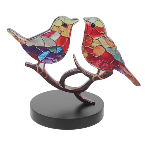 CLISPEED Vogelschmuck Realistische Tierfiguren Realistische Vogeldekorationen Papageienvogel-Ornamente Kleine Vogelfiguren Gefälschte Vogelstatue Vogel-actionfigur Vögelchen Colorful MDF von CLISPEED