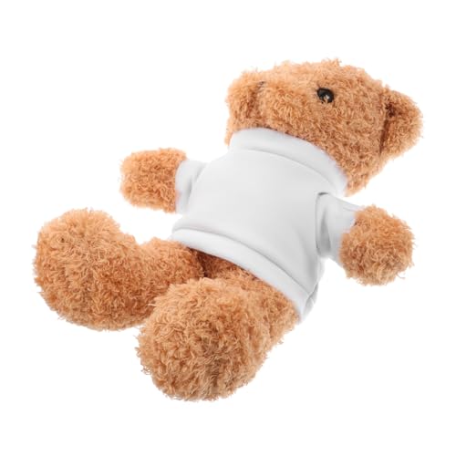 CLISPEED Weicher DIY Sublimations-teddybär mit Blankem T-Shirt Kuscheliges zur Kreativen Gestaltung Vielseitige Deko für Babyshowers Geburtstage Weihnachten Geschenk für Erwachsene von CLISPEED
