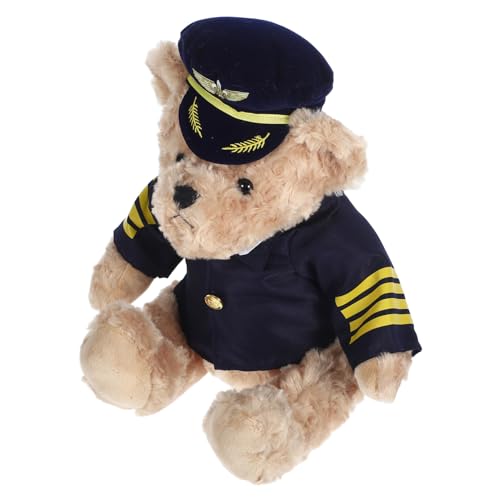 CLISPEED Weicher Plüschbär Pilot Kuscheltier für Kapitänsuniform Dekoratives Stofftier für Partygeschenke und Gemütliche Raumdekoration CLISPEED Weicher Plüschbär Pilot Kuscheltier für Kapitänsuniform Dekoratives Stofftier für Partygeschenke und Gemütliche Raumdekoration von CLISPEED