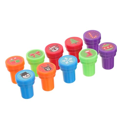 CLISPEED Weihnachtliche Kinderstempel Kreative DIY Stempelspielzeuge aus Sicherem PP und PVC Vielseitig für Scrapbooking Basteln und Geschenkideen Langlebig und Farbenfroh für Jungen und von CLISPEED