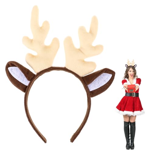 CLISPEED Weihnachtlicher Rentier Geweih Haarreif Antler Haarband Party Deko Leichtes Sicheres Material Fotorequisite für Damen Mädchen Festliche Kopfbedeckung von CLISPEED