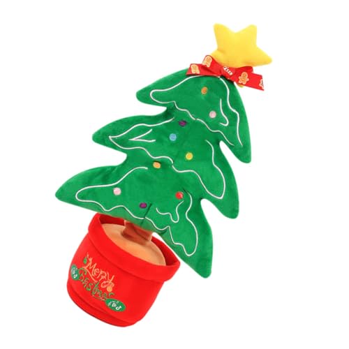 CLISPEED Weihnachtlicher Tanzender Plüsch Gingerbread Mann mit Licht und Gesang Sprechendes Kuscheltier Festliche Weihnachtsdeko für Batteriebetriebenes von CLISPEED